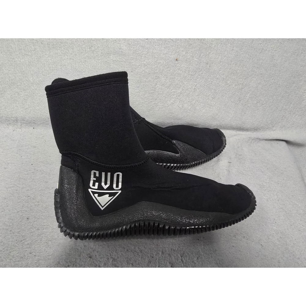 EVO Men Scuba Diving Boots Black Neoprene Zippered High Cut Water Shoes Size 9